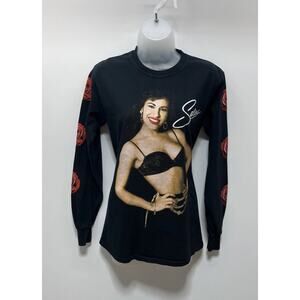 Selena Official Unisex Small Long Sleeve Black Shirt Men Womens Tshirt Band Tee